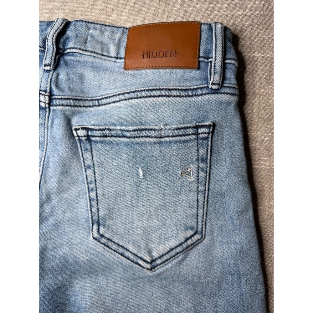 Hidden Jeans High Rise Wide Leg Distressed Light Wash Denim HD9416D-M Size 24 - Picture 11 of 11